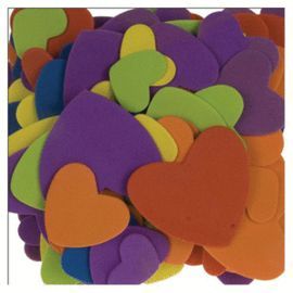 CORAZONES FOAM TAMAÑO Y COLORES SURTIDOS 120 UNID