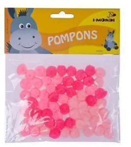 POMPONES ROSADO DEGRADADO 60 PIEZAS TAMAÑO 15 MM