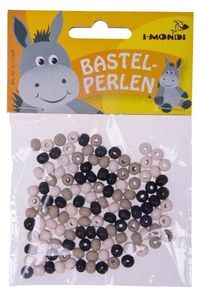 PERLAS MADERA BLANCO/NEGRO/GRIS SURTIDO 120 PIEZAS