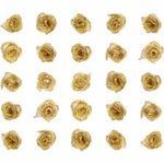 ROSA DE TELA 15X5MM 25PZAS COLOR ORO