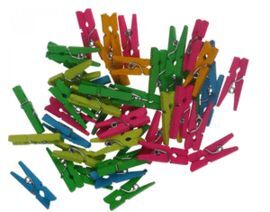 MINI PINZAS DE MADERA COLORES NEON SURTIDOS 45 PIE
