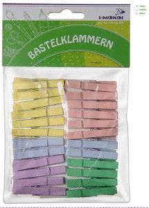 PINZAS DE MADERA COLOR PASTEL SURTIDOS 48 PIEZAS 4