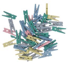 MINI PINZAS DE MADERA COLORES PASTEL SURTIDOS 45 P