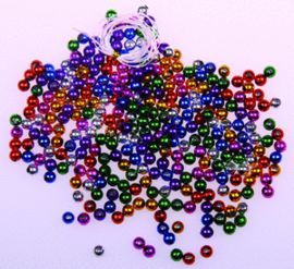 CUENTAS METALIZADAS 5MM COLORES SURTIDOS 350 UNID