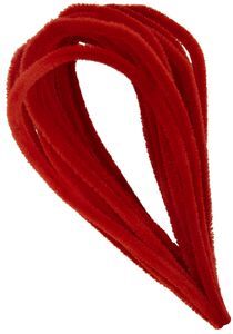 VARILLA CHENILLE COLOR ROJO 15 PIEZAS