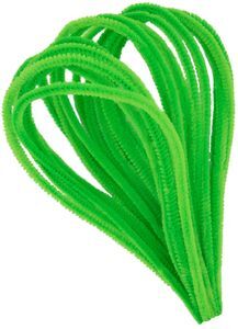 VARILLA CHENILLE COLOR VERDE NEON 15 PIEZAS