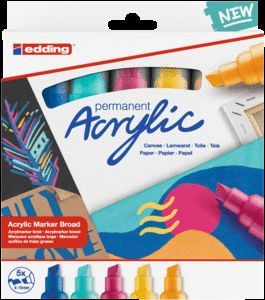 MARCADOR ACRILICO EDDING 5000 TRAZO GRUESO 5 COLOR