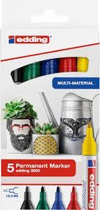 MARCADOR EDDING 3000 PACK 5 COLORES BASICOS
