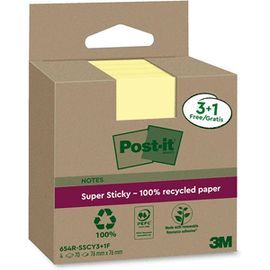 NOTA SUPER ADHESIVA POST-IT 76X76MM 4X70H RECICLAD