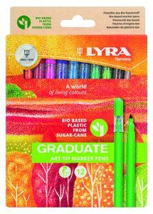 ROTULADOR LYRA GRADUATE ART TIP ESTUCHE 12 COLORES