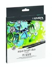 ROTULADOR LYRA AQUA BRUSH DUO 12 COLORES