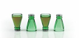 SET CUATRO VASOS DE CHUPITOS BOQUILLA DE BOTELLA