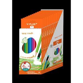 CAJA 12 LAPICES DE COLORES BORRABLES CON GOMA WE-T