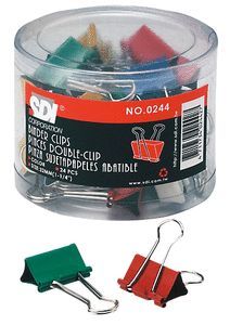 PINZAS ABATIBLES DE COLORES DE 35 MM BOTE 24 UDS