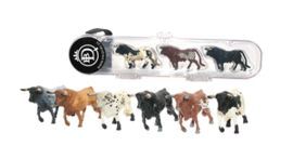 TUBO CON TOROS BRAVOS MINIS (6 UNIDADES)