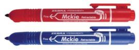 ROTULADOR PERMANENTE ZEBRA MCKIE RETRACTIL ROJO