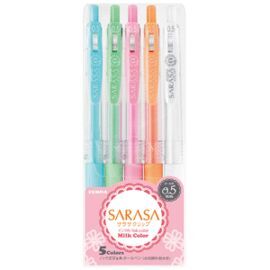 BOLIGRAFO ZEBRA SARASA GEL CLIP 0,5 MILK 5 COLORES