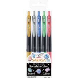BOLIGRAFO ZEBRA SARASA CLIP DECOSHINE 5 COLORES BR