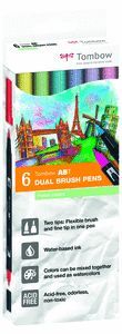 ROTULADOR TOMBOW DUAL BRUSH SET 6 COLORES PASTEL C