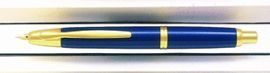 PLUMA RETRACTIL 1500 AZUL M DORADA