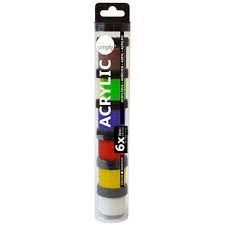 SET PINTURA ACRILICA 18ML 6 COLORES