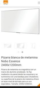 PIZARRA NOBO BASIC MELAMINA 2400X1200 BLANCO