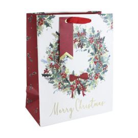 BOLSA REGALO CORONA NOEL 26,5X14X33CM