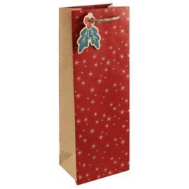 BOLSA REGALO BOTELLA HOLLYA 12,7X9X35,5CM