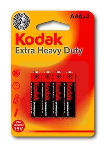 PILAS KODAK CLORURO ZINC AAA 1,5V LR03 BLISTER 4 U