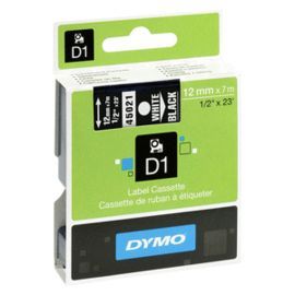 CINTA DYMO D1 12MM X 7M BLANCO / NEGRO