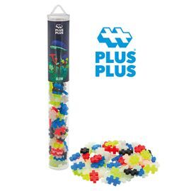 PLUS PLUS TUBO BRILLA EN LA OSCURIDAD MIX 100 PIEZ