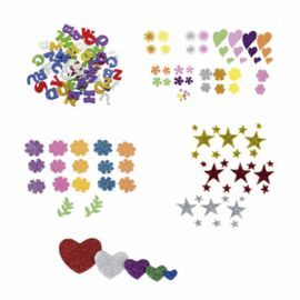 FIGURAS GOMA EVA CON PURPURINA 1.8MM 64 UNID FLORE