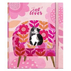LIBRETA TAPA DURA GRANDE PLANET CAT ROSA