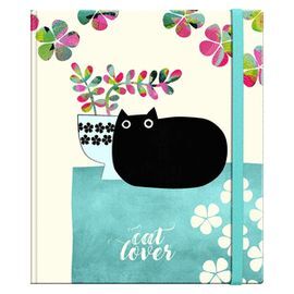 LIBRETA TAPA DURA GRANDE PLANET CAT GATO NEGRO