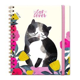 LIBRETA TAPA DURA GRANDE CON ESPIRAL PLANET CAT