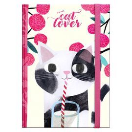 LIBRETA TAPA DURA MEDIANA PLANET CAT