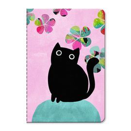 LIBRETA TAPA BLANDA PEQUEÑA PLANET CAT GATO NEGRO