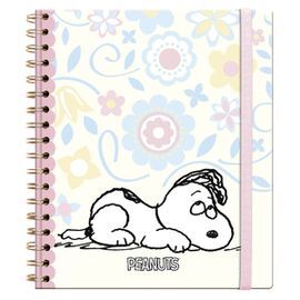 LIBRETA TAPA DURA GRANDE SNOOPY PASTEL