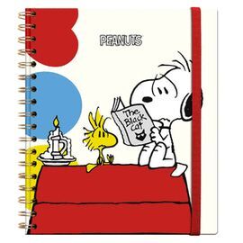 LIBRETA TAPA DURA GRANDE CON ESPIRAL SNOOPY COLORF