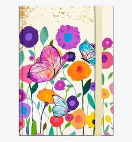 LIBRETA TABA DURA PEQUEÑA BUTTERFLY