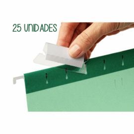 BOLSA 25 VISOR CON ETIQUETAS PARA CARPETAS COLGANT