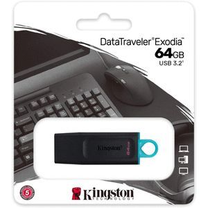 PENDRIVE USB 3.2 64GB DATA TRAVELER EXODIA KINGSTO