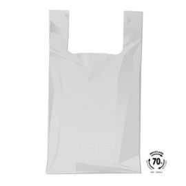 BOLSA CAMISETA 35X40 70  RECICLADO 100 UNIDADES