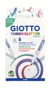 ROTULADORES 8 TURBO GLITTER PASTEL GIOTTO