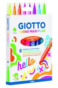 ROTULADORES GIOTTO TURBO MAXI FLUO ESTUCHE 8 COLOR