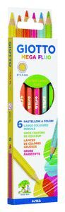 LAPIZ GIOTTO MEGA FLUO 6 COLORES SURTIDOS