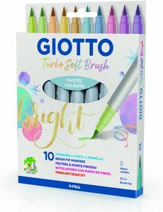 ROTULADOR GIOTTO TURBO SOFT BRUSH PASTEL 10 COLORE