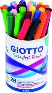 ROTULADORES GIOTTO TURBO SOFT BRUSH 28 COLORES SUR