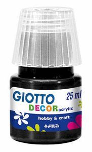 TEMPERA ACRILICA GIOTTO DECOR 25 ML NEGRO CAJA 6 U