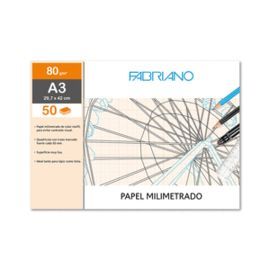 BLOC ENCOLADO A3 PAPEL MILIMETRADO 50 MM 80G/M² 50